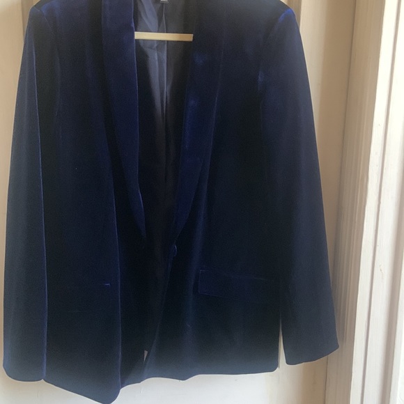 INC International Concepts Jackets & Coats Inc Navy Blue Velvet